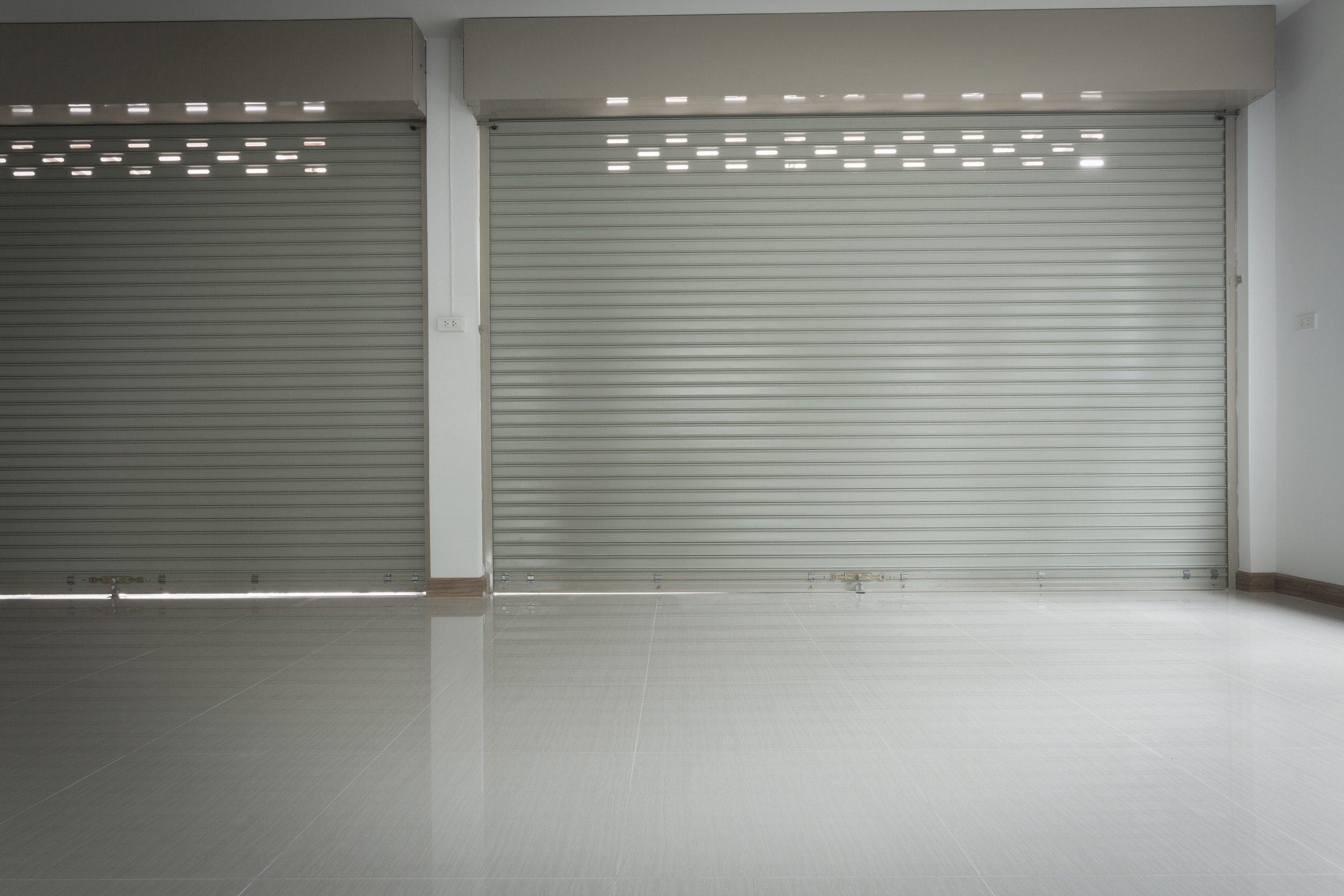 aluminium steel metal roller shutter door in warehouse building
